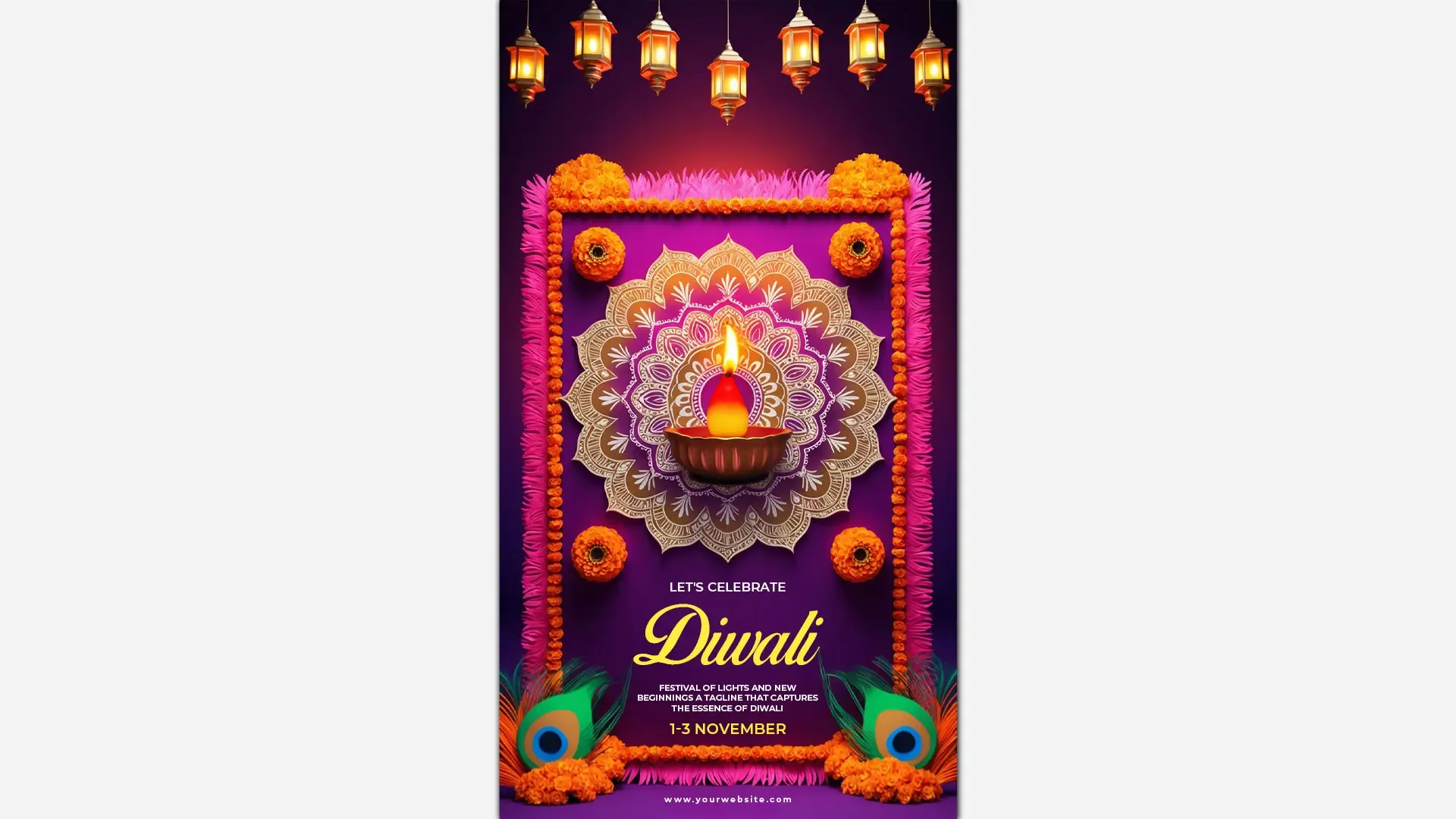 Happy Diwali Lantern Glow Majestic Instagram Story